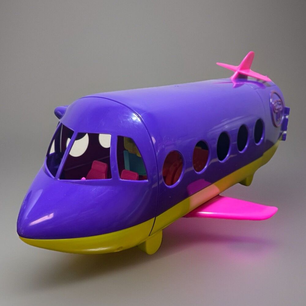 Polly Pocket Adventure Jet Playset Mattel 2010 Purple Pink  Airplane